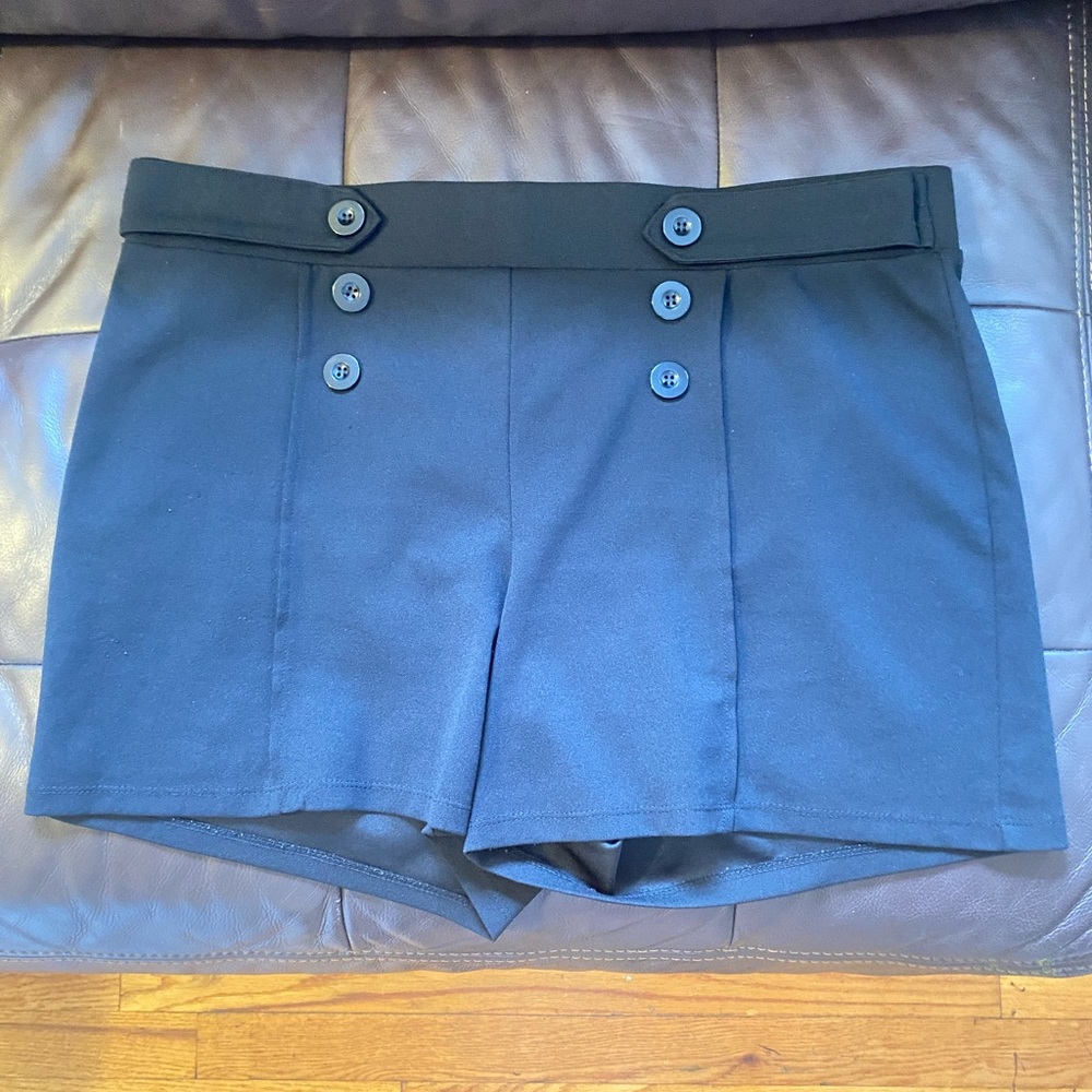 Women's Navy Button-Front Shorts